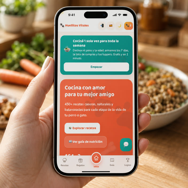App Huellitas Vitales abierta en un celular